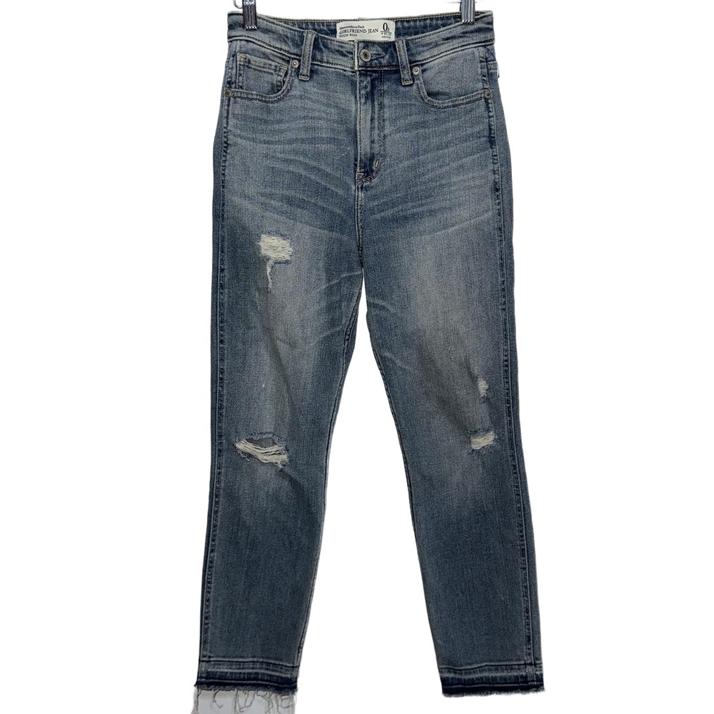 Abercrombie & Fitch Girlfriend Jean High Rise Blue Denim High Waist Jeans Size 0